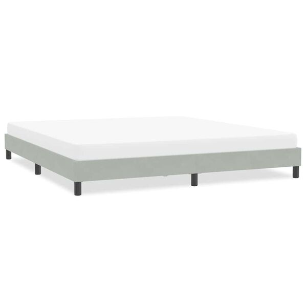 vidaXL Estrutura de cama sem colch&atilde;o 200x220 cm veludo cinzento-claro