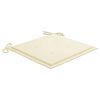 vidaXL Cadeiras de jardim c/ almofad&otilde;es creme 4 pcs teca maci&ccedil;a