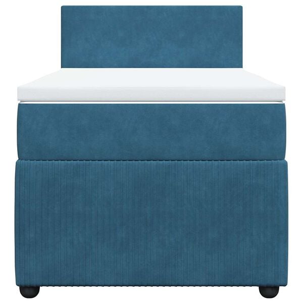 vidaXL Cama boxspring com colch&atilde;o 100x200 cm veludo azul