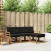 vidaXL Conjunto de Sof&aacute;s para Exterior 4 pcs Natural e Preto