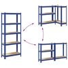 VidaXL 5-Layer Storage Shelf Blue Steel&Madeira de engenharia