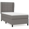 vidaXL Cama com molas/colch&atilde;o 80x200 cm tecido cinzento-escuro