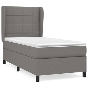 vidaXL Cama com molas/colch&atilde;o 80x200 cm tecido cinzento-escuro