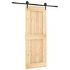 vidaXL Porta Deslizante Natural e Preto 80 x 210 cm