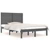 vidaXL Estrutura de cama casal 135x190 cm madeira maci&ccedil;a cinzento