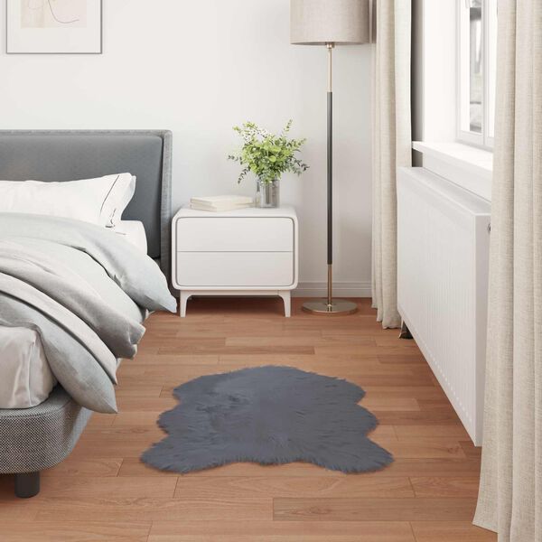 vidaXL Tapete Sintético de Pele de Ovelha Tafalla Antracite 50 x 80 cm