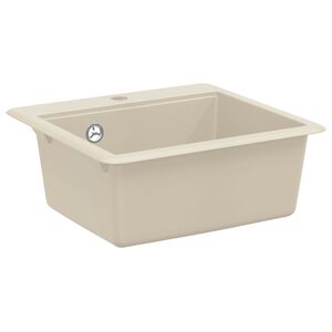 vidaXL Pia 80% Quartzo e 20% Resina 470 x 440 mm Bege