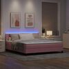 vidaXL Cama Box Spring LED com colch&atilde;o Rosa 180 x 200 cm Veludo