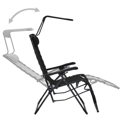 vidaXL Cadeiras de pátio dobráveis 2 pcs textilene preto