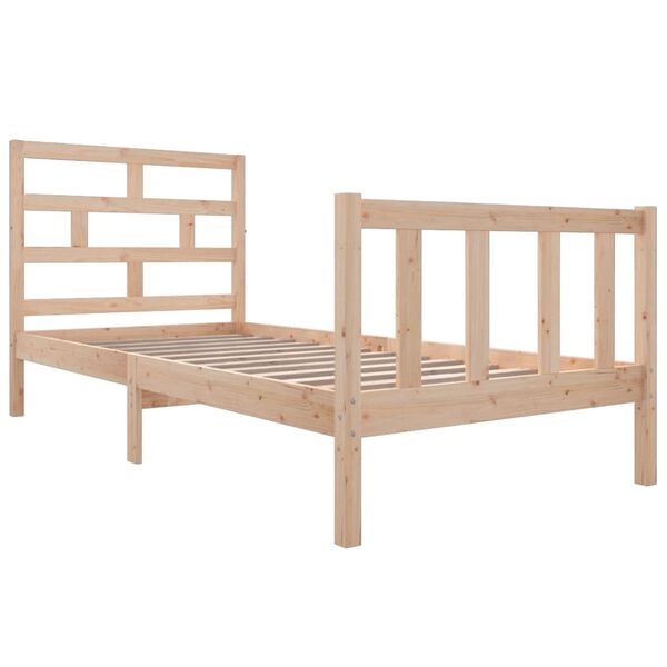 vidaXL Estrutura de cama solteiro 90x190 cm pinho maciço