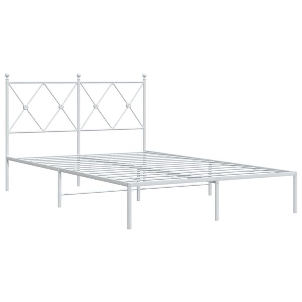 vidaXL Estrutura de cama com cabeceira 120x190 cm metal branco