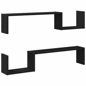 vidaXL Prateleira de Parede 2 pcs Carvalho Preto 100 x 15 x 20 cm