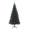 vidaXL &Aacute;rvore de Natal com 300 LEDs com suporte Preto 210 cm PVC