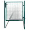 vidaXL Port&atilde;o de cerca de porta &uacute;nica 100x100 cm em a&ccedil;o revestido a p&oacute;