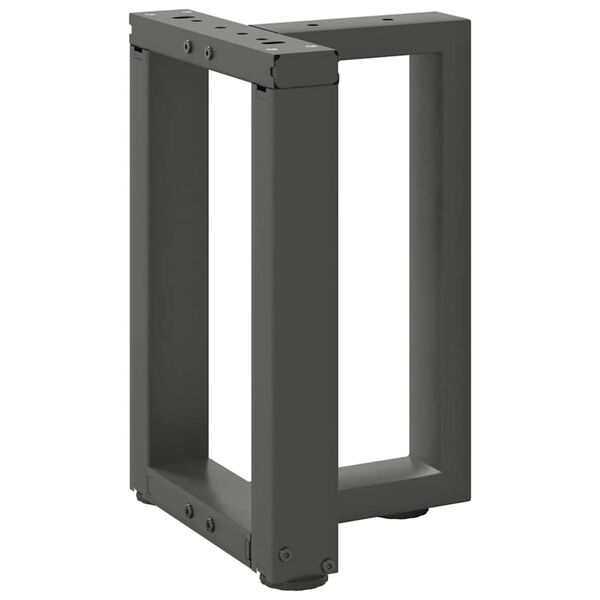 vidaXL P&eacute;s para mesa de centro em forma de T, 2 pe&ccedil;as, antracite, 38x25x(42-43) cm, a&ccedil;o