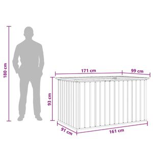 vidaXL Caixa de arruma&ccedil;&atilde;o para jardim 171x99x93 cm verde