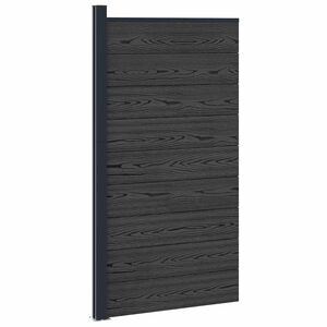 vidaXL Painel de Cerca 95 x 186 cm WPC e Alum&iacute;nio Preto