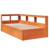 vidaXL Cama com estante sem colch&atilde;o 75x190cm pinho maci&ccedil;o castanho-mel