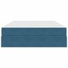 vidaXL Cama com arruma&ccedil;&atilde;o e colch&atilde;o Azul Escuro 140 x 200 cm Veludo