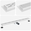 vidaXL Dreno de Chuveiro com Design de Linha Prateado 90 cm