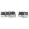 vidaXL 6 pcs conjunto lounge de jardim com almofad&otilde;es a&ccedil;o branco