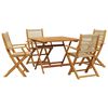 vidaXL 5 pcs conj. jantar p/ jardim polipropileno/madeira maci&ccedil;a bege
