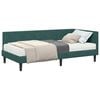 vidaXL Estrutura de Cama de Canto com Colch&atilde;o 2 unid. Verde Veludo