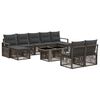 vidaXL Conjunto de Sof&aacute; de Jardim 10 unid. Cinza e Cinza Escuro