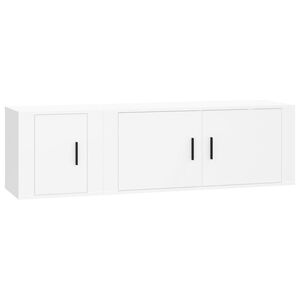 vidaXL 2 pcs conjunto m&oacute;veis de TV derivados de madeira branco