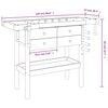 vidaXL Bancada de trabalho c/ gavetas/tornos 124x52x83cm acácia maciça