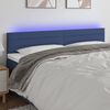 vidaXL Cabeceira de cama c/ luzes LED tecido 200x5x78/88 cm azul