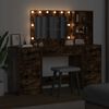 vidaXL Mesa de vestir 3 pcs Carvalho Defumado Madeira processada