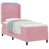 vidaXL Cama Box Spring com LED e Colch&atilde;o Rosa 80 x 200 cm Veludo