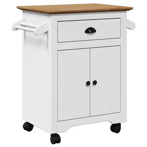 vidaXL Carrinho de cozinha BODO branco e castanho 72x45x80 cm