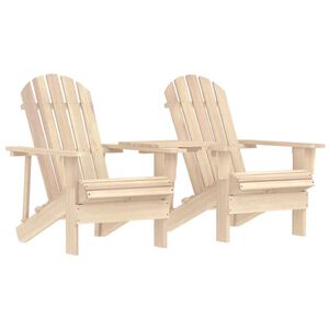 vidaXL Cadeiras jardim Adirondack + mesa centro madeira abeto maci&ccedil;a