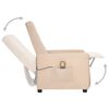 vidaXL Poltrona de massagens tecido cor creme