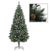 vidaXL &Aacute;rvore Natal artificial pr&eacute;-iluminada c/ bolas e pinhas 180 cm