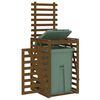 vidaXL Abrigo p/ caixote lixo 84x90x128,5 cm pinho maciço castanho-mel