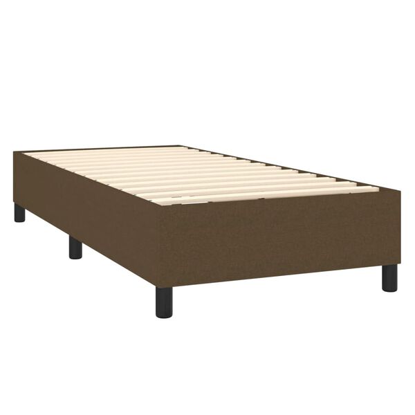 vidaXL Cama com molas/colch&atilde;o 90x190 cm tecido castanho-escuro