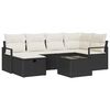vidaXL Conjunto de Sof&aacute; de Jardim 7 unid. Preto vime PE