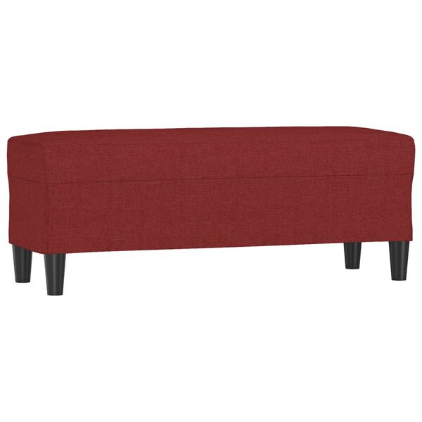 vidaXL Banco 100x35x41 cm tecido vermelho tinto
