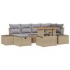vidaXL Conjunto de Sof&aacute; de Jardim 7 unid. Bege vime PE