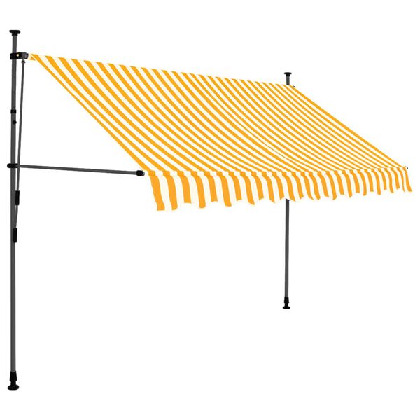 vidaXL Toldo retr&aacute;til manual com LED 300 cm branco e laranja