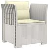 vidaXL Poltrona 1 Lugar com Almofadas Look Rattan PP Branco