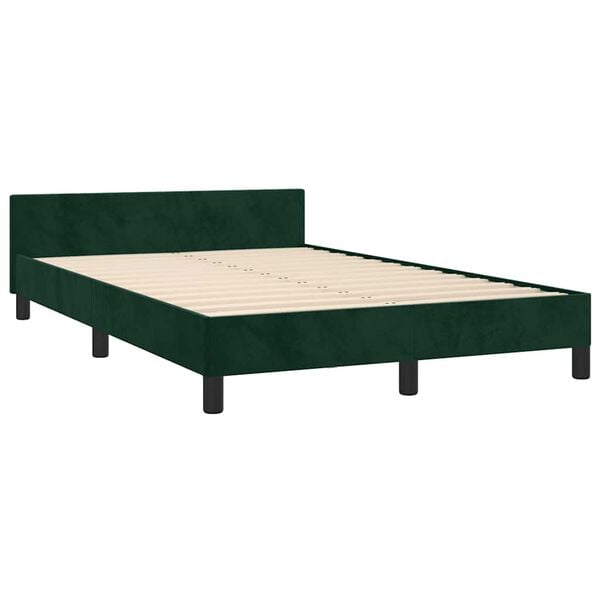 vidaXL Estrutura de cama sem colch&atilde;o 120x200 cm veludo verde-escuro