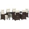 vidaXL Conjunto de Jantar para Jardim 7 unid. Castanho vime PE