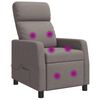 vidaXL Recliner de Massagem Cinzento-acastanhado Tecido