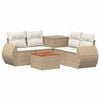 vidaXL Conjunto de Sof&aacute;s 6 unid. Bege e Branco Creme