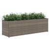 vidaXL Canteiro jardim com 3 vasos 105x30x32 cm vime PE cinzento