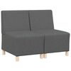 vidaXL Unidade de Sof&aacute; Modular Sem Bra&ccedil;os 2 pcs Cinza Escuro